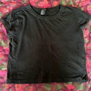 Plain black crop top